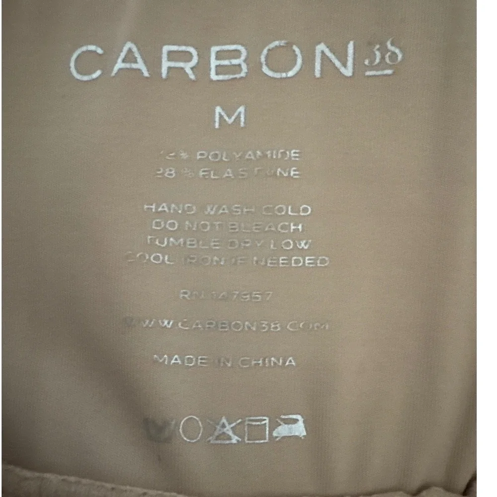 Carbon38 Women Tan Lace Up High Rise Leggings Size M Polyamide Blend Activewear - Picture 7 of 9